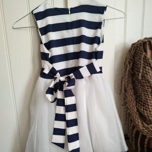 Girl's Size 6 Sailor Dress Navy/White Striped.